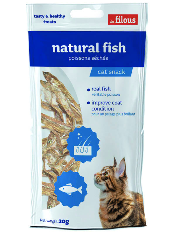 Le Filous Pesce naturale essiccato snack per Gatti | Nature Pet Shop