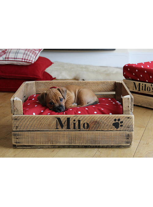 Lettino per cani vintage Milo in legno di recupero Xlab